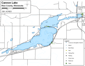 Cannon Lake Topographical Lake Map