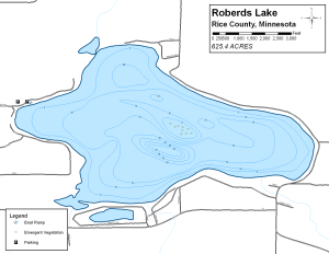 Roberds Lake Topographical Lake Map