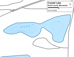 Crystal Lake Topographical Lake Map