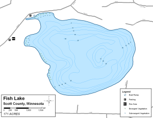 Fish Lake Topographical Lake Map
