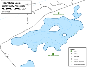 Hanrahan Lake Topographical Lake Map