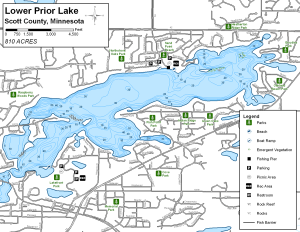 Lower Prior Lake Lake Topographical Lake Map