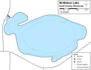McMahon Lake Topographical Lake Map