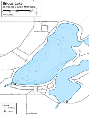Briggs Lake Topographical Lake Map