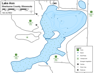 Lake Ann Topographical Lake Map