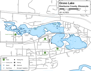 Sherburne Lake Topographical Lake Map