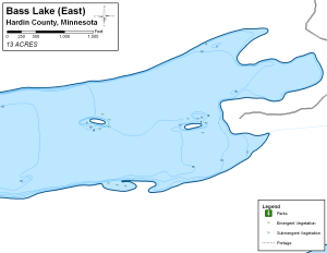 Bass Lake (East) Topographical Lake Map