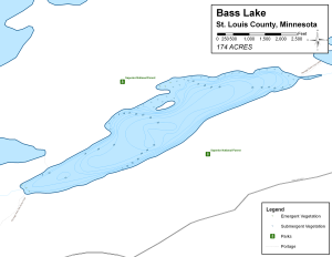 Bass Lake Topographical Lake Map