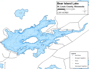 Bear Island Lake Topographical Lake Map