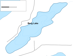 Berg Lake Topographical Lake Map