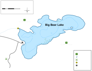 Big Bear Lake Topographical Lake Map