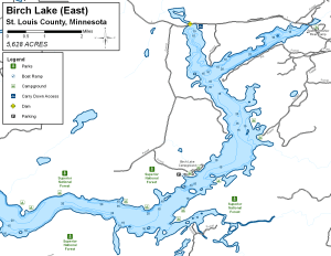 Birch Lake East Topographical Lake Map