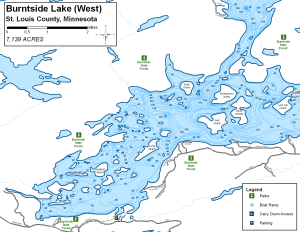 Burntside Lake West Topographical Lake Map