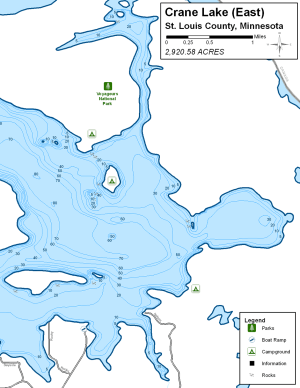 Crane Lake East Topographical Lake Map