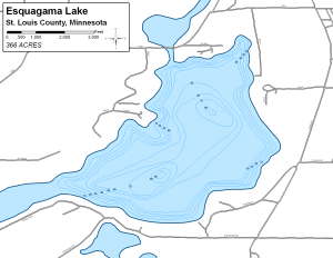 Esquagama Lake Topographical Lake Map