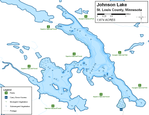 Johnson Lake Topographical Lake Map