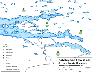 Kabetogama Lake East Topographical Lake Map