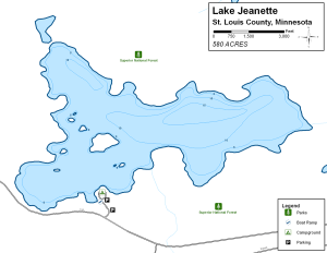 Lake Jeanette Topographical Lake Map