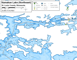 Namakan Lake Northeast Topographical Lake Map