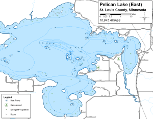 Pelican Lake East Topographical Lake Map