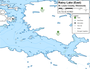 Rainy Lake East Topographical Lake Map