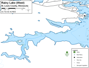Rainy Lake West Topographical Lake Map