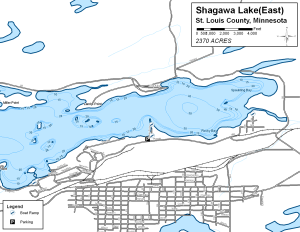Shagawa Lake East Topographical Lake Map