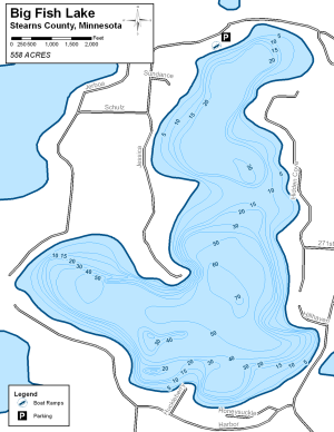 Big Fish Lake Topographical Lake Map