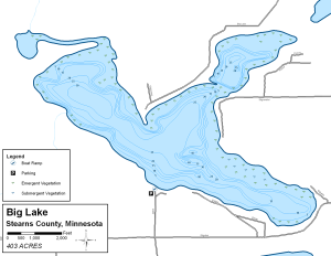 Big Lake Topographical Lake Map