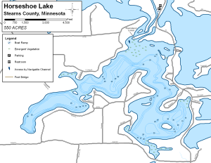 Horseshoe Lake Topographical Lake Map