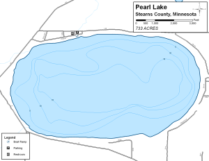 Pearl Lake Topographical Lake Map
