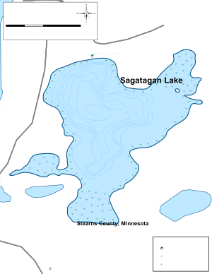 Sagatagan Lake Topographical Lake Map