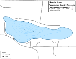 Reeds Lake Topographical Lake Map