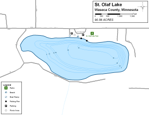 St. Olaf Lake Topographical Lake Map