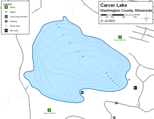 Carver Lake Topographical Lake Map