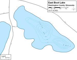 East Boot Lake Topographical Lake Map
