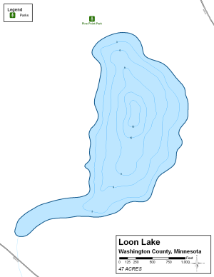 Washington Lake Topographical Lake Map
