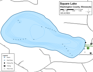 Square Lake Topographical Lake Map