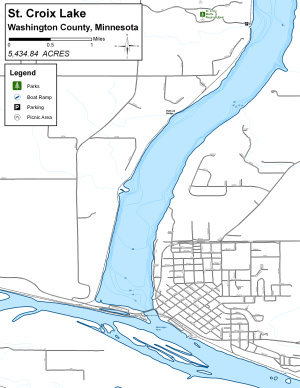 St. Croix Lake Topographical Lake Map