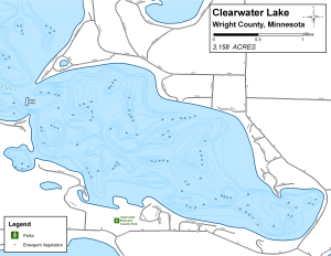 Clearwater Lake Topographical Lake Map