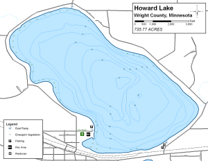 Howard Lake Topographical Lake Map