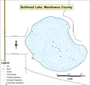 Bullhead Lake Topographical Lake Map