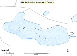 Hartlaub Lake (Hartab) Topographical Lake Map