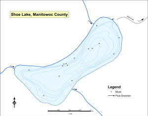 Shoe Lake Topographical Lake Map
