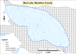 Mud Lake Topographical Lake Map