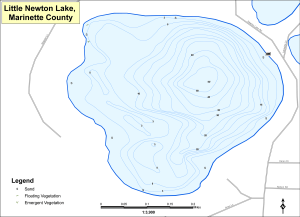 Little Newton Lake Topographical Lake Map