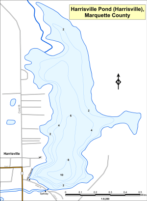Harris Pond (Harrisville) Topographical Lake Map
