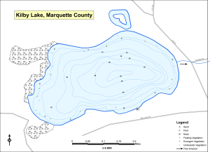 Kilby Lake Topographical Lake Map
