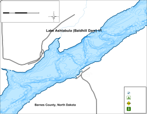 Lake Astabula (Baldhill Dam) 11 Topographical Lake Map
