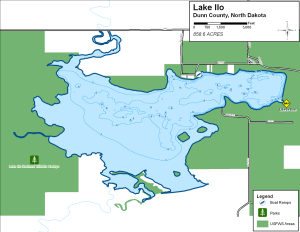 Lake Ilo Topographical Lake Map